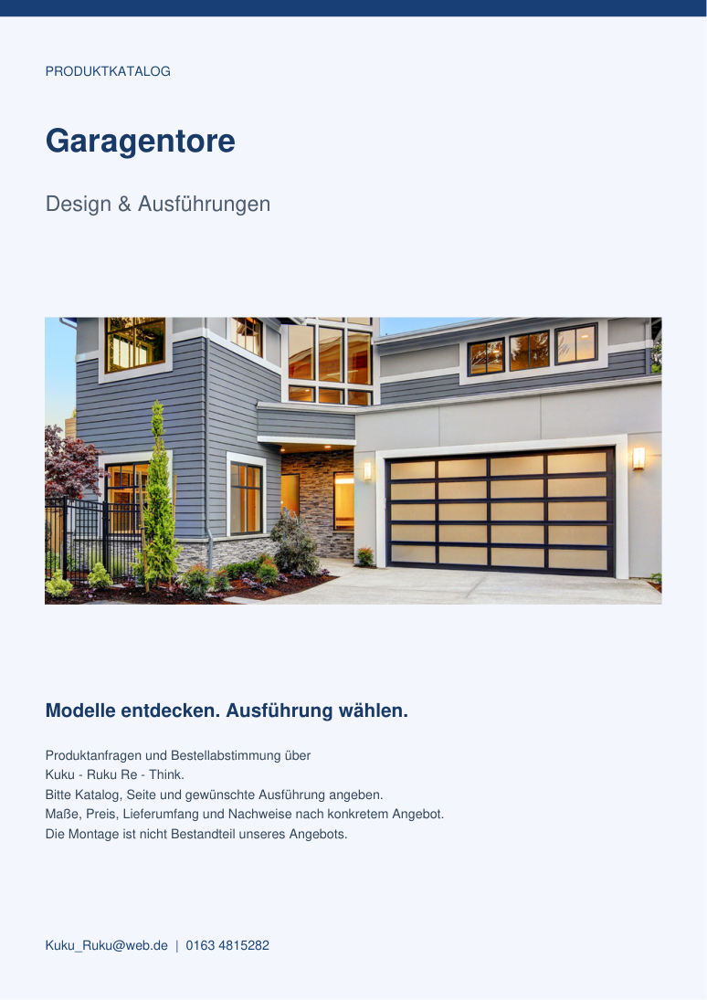 Produktkatalog Garagentore